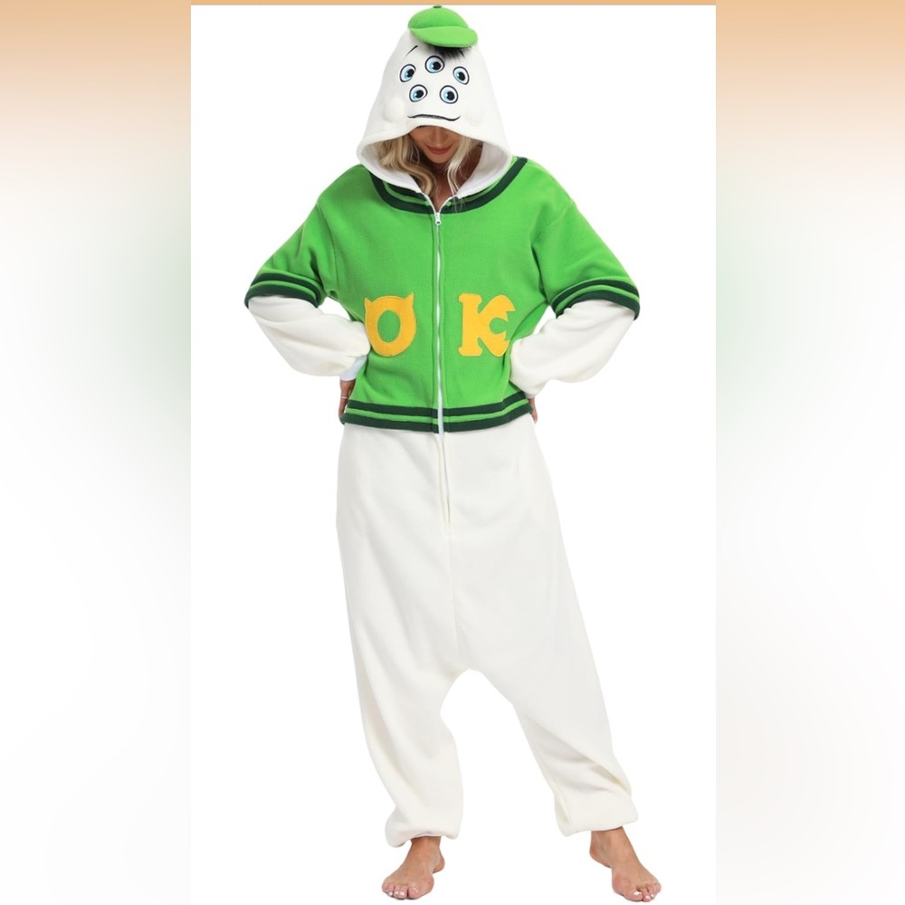 Green and White Monster Onesie